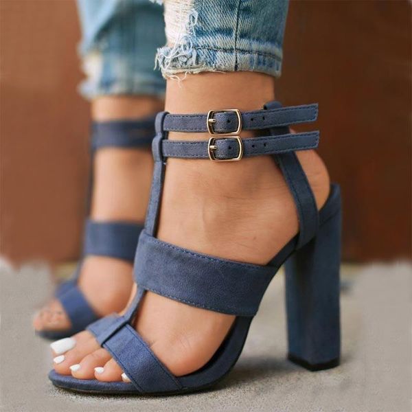 dress shoes women ankle buckle strap sandals high heels lady flock square heel gladator 2021 summer female offic big size 43, Black
dress shoes women ankle buckle strap sandals high heels lady flock square heel gladator 2021 summer female offic big size 43, Black