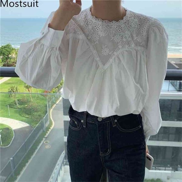 autumn korean lace spliced women blouses shirts long sleeve o-neck vintage fashion elegant ladies pullovers blusas 210513, White
autumn korean lace spliced women blouses shirts long sleeve o-neck vintage fashion elegant ladies pullovers blusas 210513, White