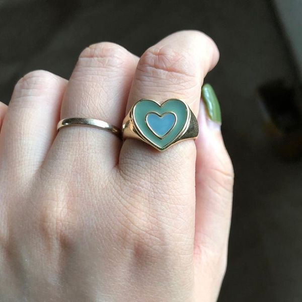 wedding rings ins creative simple colorful double layer love heart ring vintage for women girls fashion jewelry, Slivery;golden
wedding rings ins creative simple colorful double layer love heart ring vintage for women girls fashion jewelry, Slivery;golden