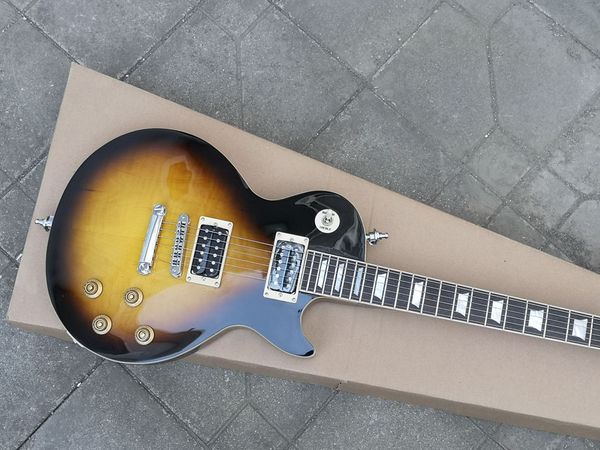 electric guitar,vintage sunburst , solid maple cap, mother of pearl inlay, one piece body/neck, frets binding, quality guita
electric guitar,vintage sunburst , solid maple cap, mother of pearl inlay, one piece body/neck, frets binding, quality guita