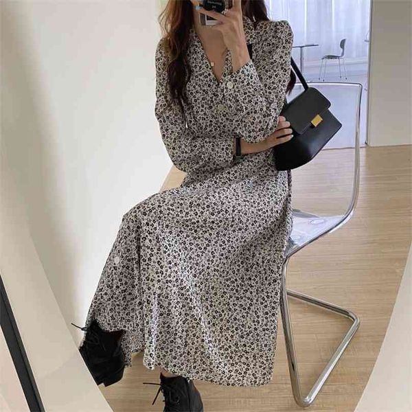korean chic floral summer printed sweet slim female high waist all match office lady chiffon long dresses 210525, Black;gray
korean chic floral summer printed sweet slim female high waist all match office lady chiffon long dresses 210525, Black;gray