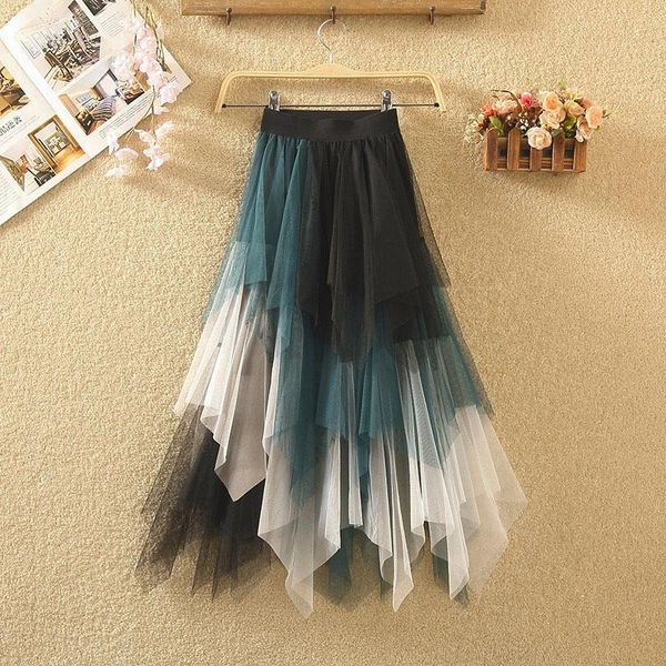 skirts korean gothic irregular mesh pleated skirt women elastic waist patchwork spring summer elegant romantic girls long saias, Black
skirts korean gothic irregular mesh pleated skirt women elastic waist patchwork spring summer elegant romantic girls long saias, Black