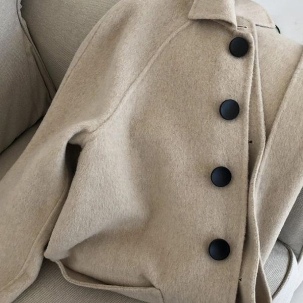 women's wool & blends coat show thin straight cylinder over-the-knee in autumn and winter long woolen cloth female western style, Black
women's wool & blends coat show thin straight cylinder over-the-knee in autumn and winter long woolen cloth female western style, Black