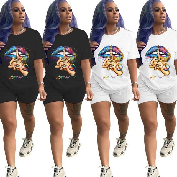 sport women lips letter two piece set o-neck tee shorts jogger sweatpants suit tracksuit matching outfits dress, White
sport women lips letter two piece set o-neck tee shorts jogger sweatpants suit tracksuit matching outfits dress, White