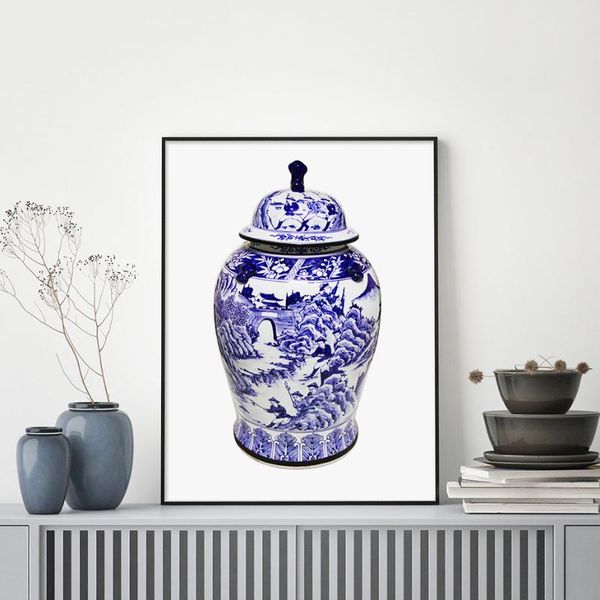 paintings chinese vase canvas painting beautiful ginger jar pottery porcelain wall art blue and white posters prints decor
paintings chinese vase canvas painting beautiful ginger jar pottery porcelain wall art blue and white posters prints decor