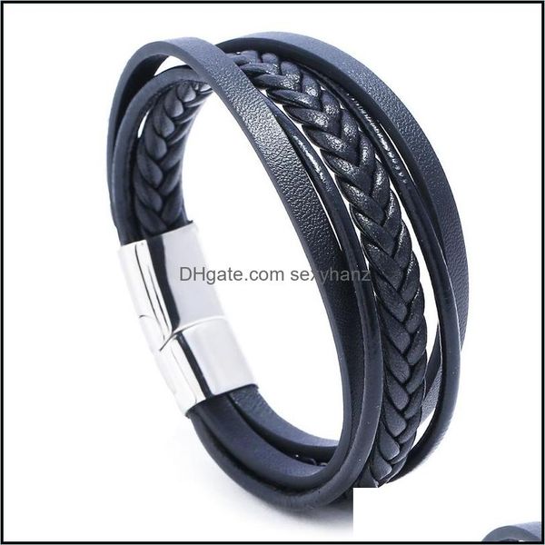 cuff bracelets jewelryhand-woven vintage mens stainless steel mti-layer leather creative ethnic style simple bracelet drop delivery 2021 4fp, White
cuff bracelets jewelryhand-woven vintage mens stainless steel mti-layer leather creative ethnic style simple bracelet drop delivery 2021 4fp, White
