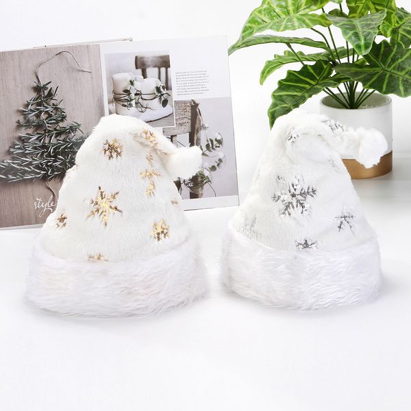 white plush christmas hat golden sliver snowflake santa claus hat xmas warm hat adults favor noel decor for home, Blue;gray
white plush christmas hat golden sliver snowflake santa claus hat xmas warm hat adults favor noel decor for home, Blue;gray