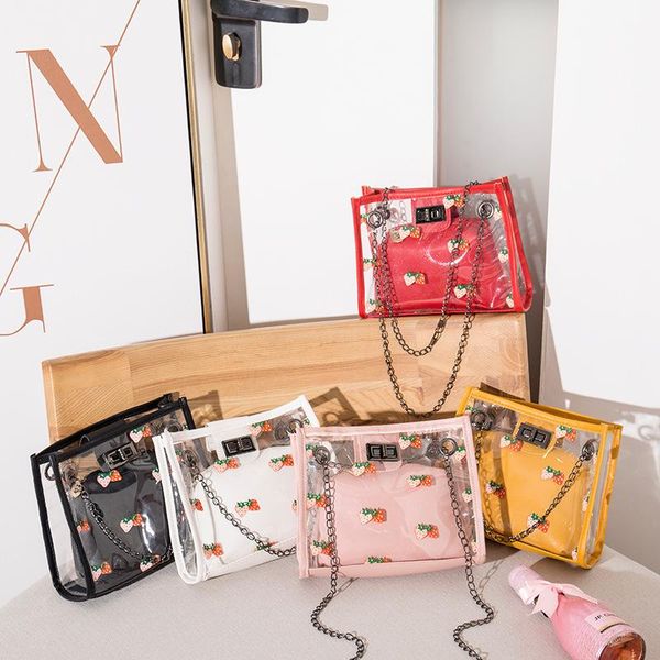 strawberry jelly transparent picture-frame chain square shoulder messenger bag fashion casual mobile phone small bags
strawberry jelly transparent picture-frame chain square shoulder messenger bag fashion casual mobile phone small bags