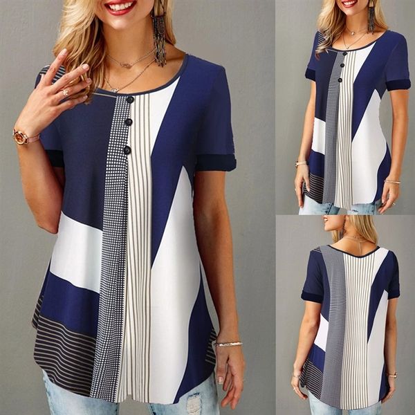 tmo 2020women's printed round neck t-shirt sshort sleeve large women's wear 2020printed round neck button buttont-shirt, White
tmo 2020women's printed round neck t-shirt sshort sleeve large women's wear 2020printed round neck button buttont-shirt, White