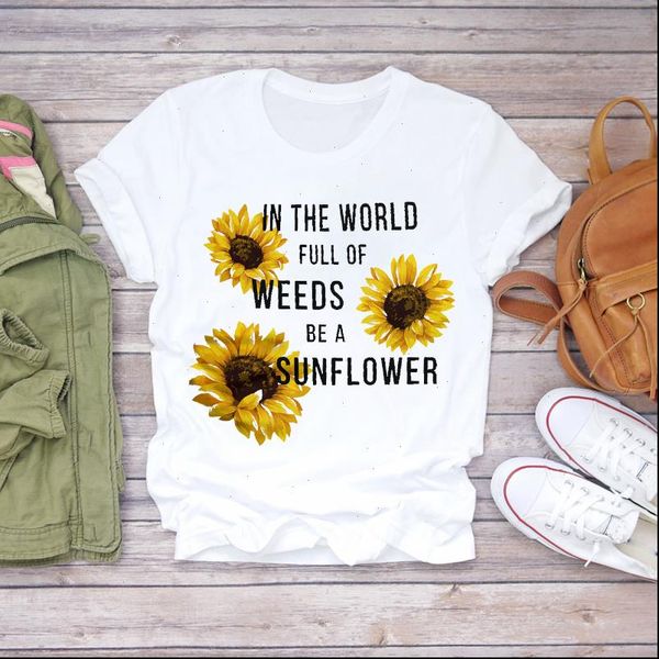 women womens t shirt summer short sleeve floral sunflower 90s print lady shirts ladies graphic female tee, White
women womens t shirt summer short sleeve floral sunflower 90s print lady shirts ladies graphic female tee, White