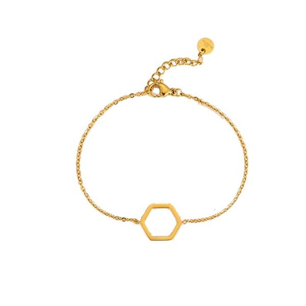 link, chain thin bracelet hexagonal graphic rose gold simple charm fashion gift lady, Black
link, chain thin bracelet hexagonal graphic rose gold simple charm fashion gift lady, Black