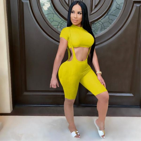 women's tracksuits women ribbed knitted solid 2 pieces outfits short sleeve crop backless bodycon spaghetti strap shorts pants jump, Gray
women's tracksuits women ribbed knitted solid 2 pieces outfits short sleeve crop backless bodycon spaghetti strap shorts pants jump, Gray