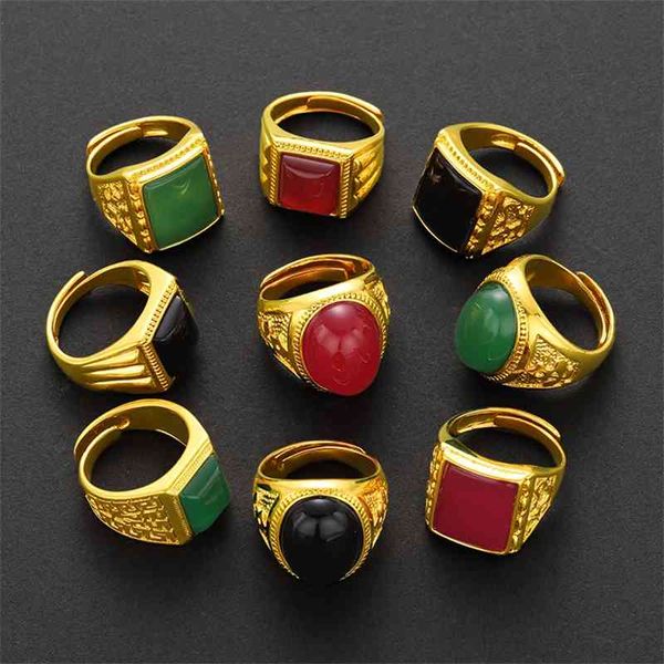 exquisite 24k gold-plated for men's brass vietnam sand gold jewelry inlaid with agate ring, Black
exquisite 24k gold-plated for men's brass vietnam sand gold jewelry inlaid with agate ring, Black
