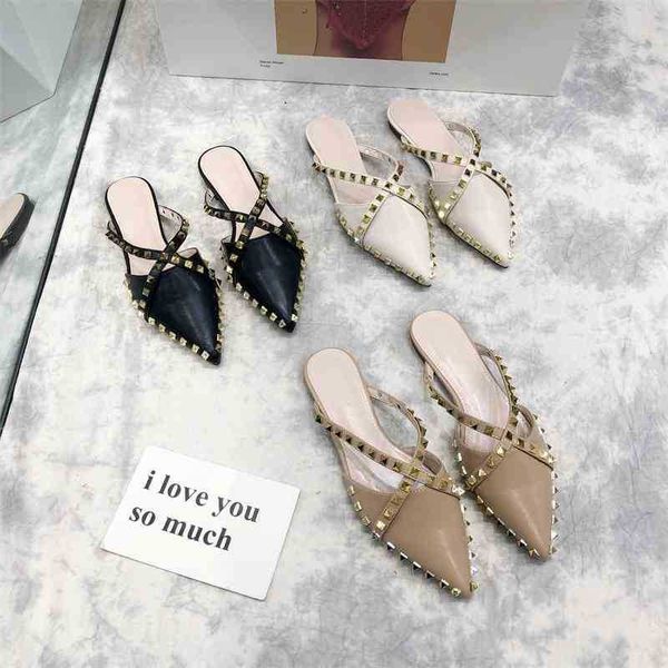 rivet head half drag women's fashion dress 2021 new versatile pointed flat shoes zlh, Black
rivet head half drag women's fashion dress 2021 new versatile pointed flat shoes zlh, Black