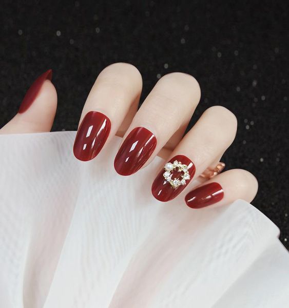 false nails nail patch medium and long round head pearl diamond gifts for girls mh88, Red;gold
false nails nail patch medium and long round head pearl diamond gifts for girls mh88, Red;gold