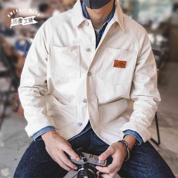 maden white jackets for men tooling french retro hunting casual denim shirt slim japanese men's trend 210811, Black;brown
maden white jackets for men tooling french retro hunting casual denim shirt slim japanese men's trend 210811, Black;brown