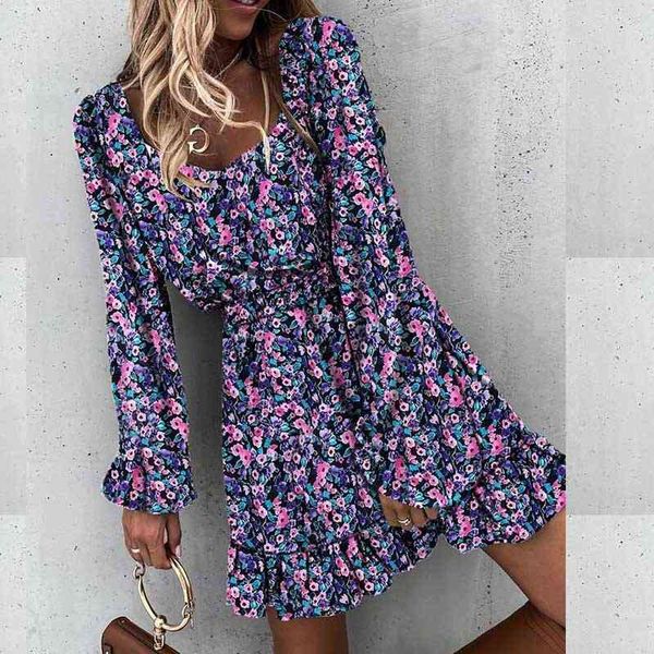 idyllic autumn women's large size slim waist small open back floral skirt with ruffle long sleeve dress, Black;gray
idyllic autumn women's large size slim waist small open back floral skirt with ruffle long sleeve dress, Black;gray