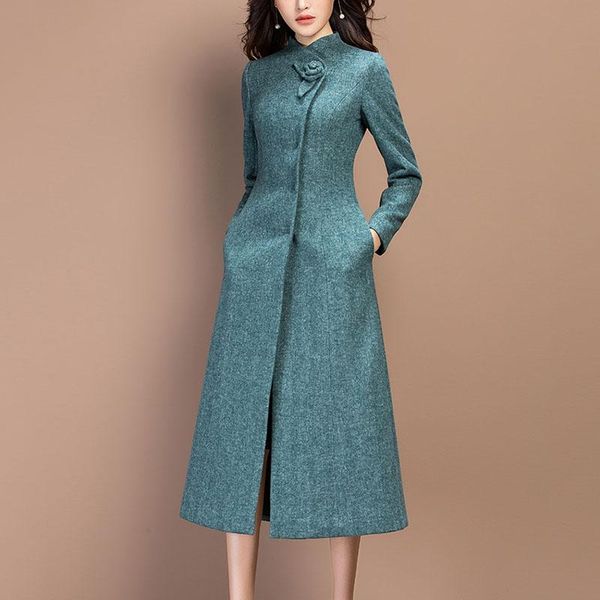 women's wool & blends woolen coat women high-end green long temperament self-cultivation winter thick outweart female hidden button, Black
women's wool & blends woolen coat women high-end green long temperament self-cultivation winter thick outweart female hidden button, Black