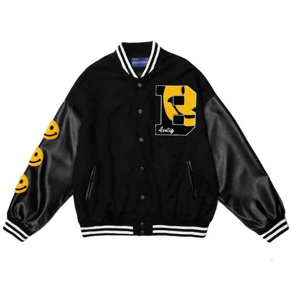 men's hoodies & sweatshirts hip hop baseball jacket coat smiley letter b embroidery patchwork oversized streetwear bomber varsity fashi, Black
men's hoodies & sweatshirts hip hop baseball jacket coat smiley letter b embroidery patchwork oversized streetwear bomber varsity fashi, Black