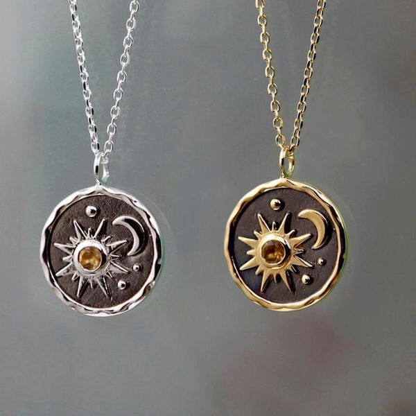 pendant necklaces gold color outspace sun and crescent moon with zircon necklace for women witchy gypsy celestial choker jewelry gifts, Silver
pendant necklaces gold color outspace sun and crescent moon with zircon necklace for women witchy gypsy celestial choker jewelry gifts, Silver