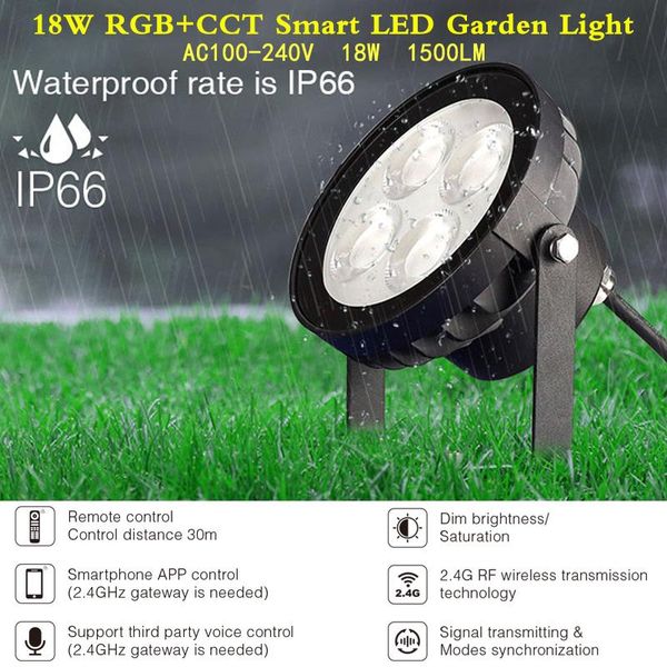 lawn lamps 18w rgb+cct garden landscape led light waterproof outdoor lamp 1500lm wireless control 220v;2.4g wifi voice need match wl-box1
lawn lamps 18w rgb+cct garden landscape led light waterproof outdoor lamp 1500lm wireless control 220v;2.4g wifi voice need match wl-box1