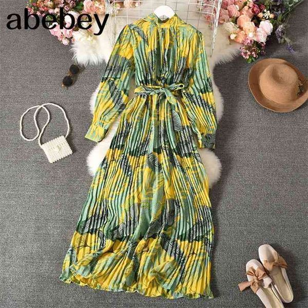 spring women pleated dress ladies thin stand collar leaves printed long sleeves lace-up pullover mid-calf a-line dress 210715, Black;gray
spring women pleated dress ladies thin stand collar leaves printed long sleeves lace-up pullover mid-calf a-line dress 210715, Black;gray