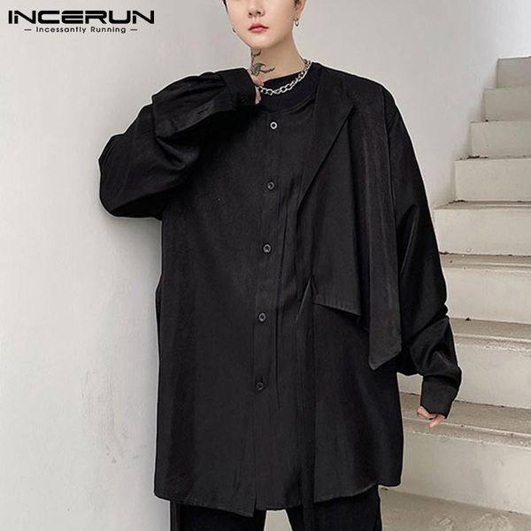 men's casual shirts catwalk style men 2021 sleeve loose blouse faked two-piece suit stacking tie-up shirt mens stylist s-5xl incerun, White;black
men's casual shirts catwalk style men 2021 sleeve loose blouse faked two-piece suit stacking tie-up shirt mens stylist s-5xl incerun, White;black