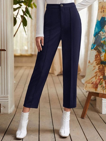 solid high waist pants r1kp#, Black;white
solid high waist pants r1kp#, Black;white