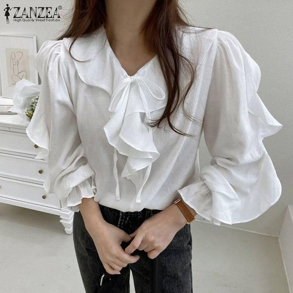 women's blouses & shirts casual loose o neck blouse plus size 2021 fashion women long sleeve zanzea solid ruffle tunic autumn elegant, White
women's blouses & shirts casual loose o neck blouse plus size 2021 fashion women long sleeve zanzea solid ruffle tunic autumn elegant, White
