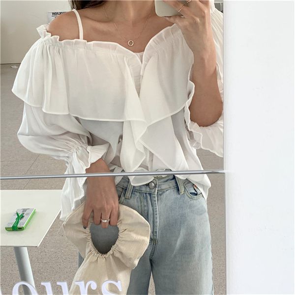blouses white solid ruffles slash neck sweet shirts women chic gentle summer girls all match streetwear blouses 
blouses white solid ruffles slash neck sweet shirts women chic gentle summer girls all match streetwear blouses
