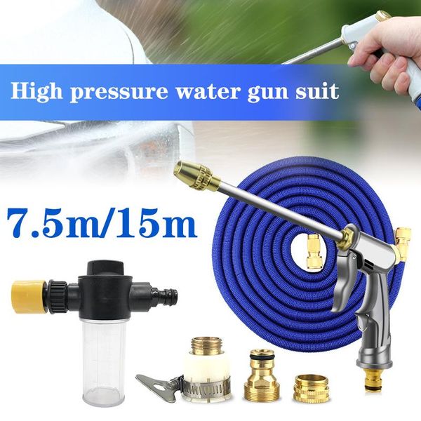 water gun & snow foam lance 7.5 /15m high pressure car washer spray adjustable jet expandable garden hose pot cleaning washing kit
water gun & snow foam lance 7.5 /15m high pressure car washer spray adjustable jet expandable garden hose pot cleaning washing kit