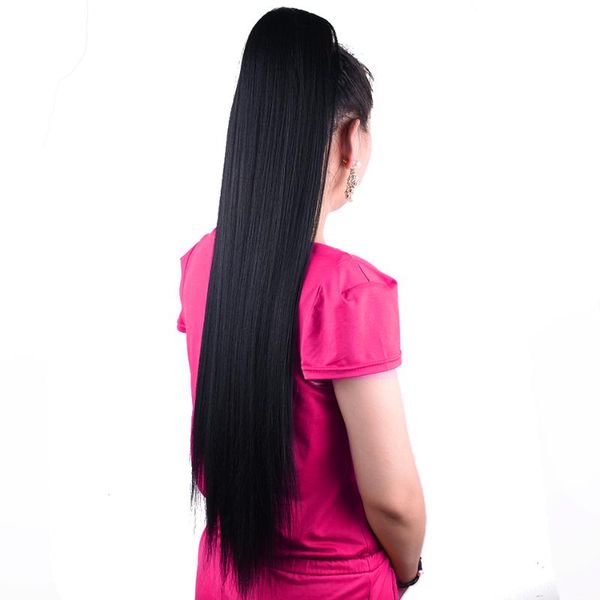 synthetic wigs 75cm 30" super long yaki straight drawstring ponytail wig false hairpiece pony tail clip in hair, Black
synthetic wigs 75cm 30" super long yaki straight drawstring ponytail wig false hairpiece pony tail clip in hair, Black