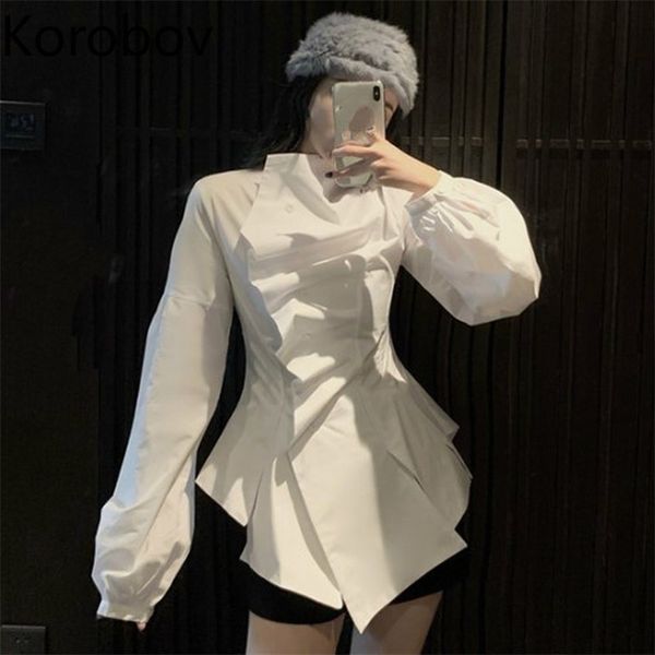 korobov korean chic irregular design blouse women ol half high neck long sleeve white blusas spring new slim shirt 2a868 210401
korobov korean chic irregular design blouse women ol half high neck long sleeve white blusas spring new slim shirt 2a868 210401