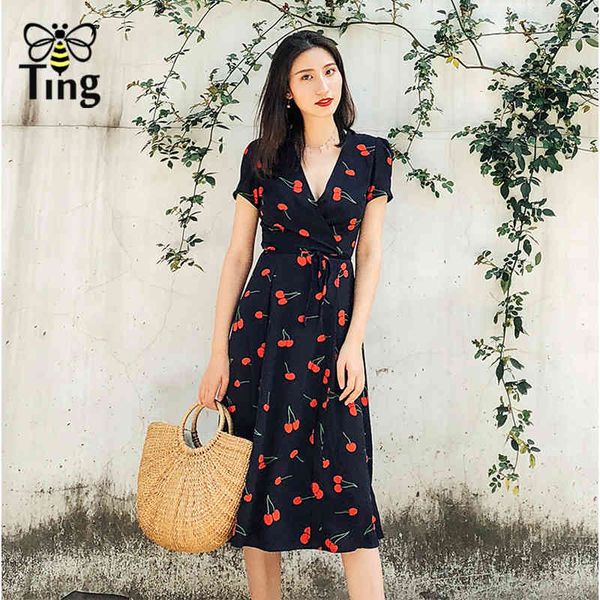 summer vintage boho cherry floral print midi beach wrap dress v neck split casual retro party dresses vestidos 210513, Black;gray
summer vintage boho cherry floral print midi beach wrap dress v neck split casual retro party dresses vestidos 210513, Black;gray