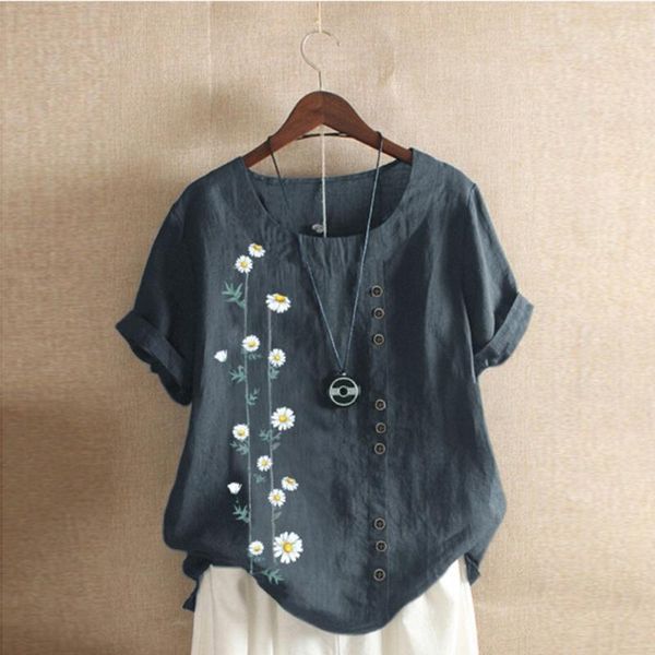 women's blouses & shirts brand woman summer o-neck big size tunic 2021 casual short sleeve flower print oversize blouse blusa feminina, White
women's blouses & shirts brand woman summer o-neck big size tunic 2021 casual short sleeve flower print oversize blouse blusa feminina, White