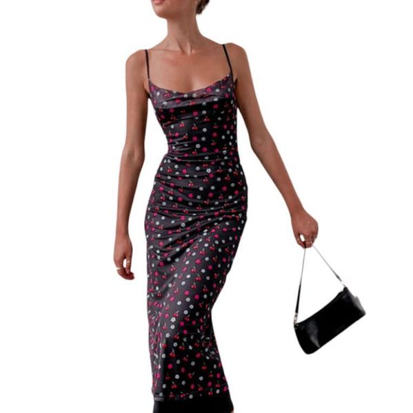 casual dresses women's bodycon midi dress sleeveless spaghetti strap floral cherry print long, Black;gray
casual dresses women's bodycon midi dress sleeveless spaghetti strap floral cherry print long, Black;gray