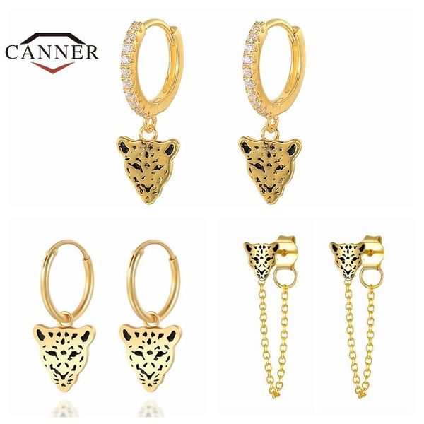 hoop & huggie canner 925 sterling silver round diamond punk panther head retro earrings for women piercing earring jewelry pendientes, Golden;silver
hoop & huggie canner 925 sterling silver round diamond punk panther head retro earrings for women piercing earring jewelry pendientes, Golden;silver