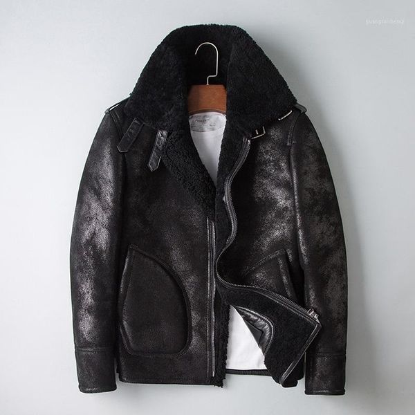 men's leather & faux 2021 natural fur coat men sheep shearling short male jacket motorcycle mens jackets and coats plus size 5xl hommes, Black
men's leather & faux 2021 natural fur coat men sheep shearling short male jacket motorcycle mens jackets and coats plus size 5xl hommes, Black