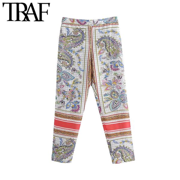 traf women fashion side pockets paisley print pants vintage high elastic waist zipper fly female ankle trousers mujer 210415, Black;white
traf women fashion side pockets paisley print pants vintage high elastic waist zipper fly female ankle trousers mujer 210415, Black;white