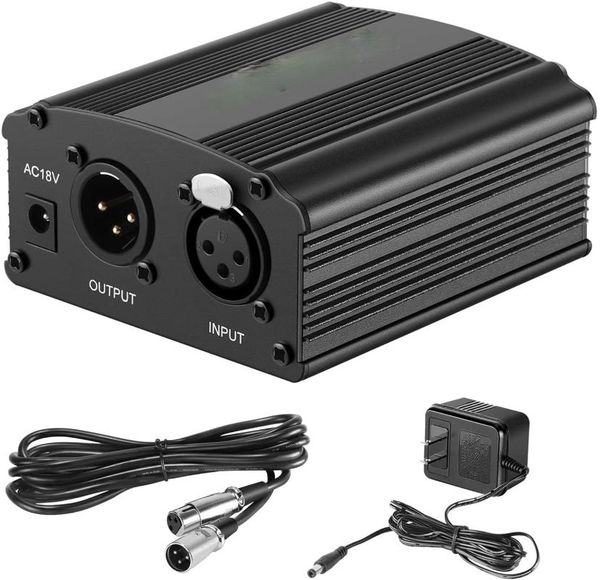 microphones 48v phantom power supply with adapter, bonus+xlr 3 pin microphone cable for any condenser music recording equipment
microphones 48v phantom power supply with adapter, bonus+xlr 3 pin microphone cable for any condenser music recording equipment