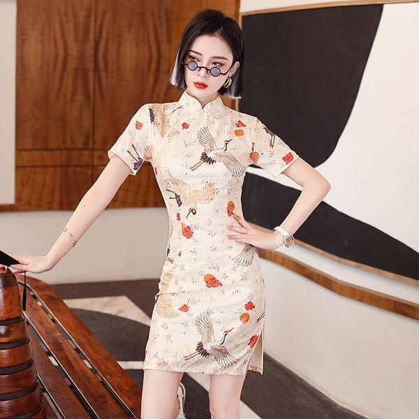 ethnic clothing vintage button women satin cheongsam print flower chinese traditional short slim qipao dresses mandarin collar vestidos, Red
ethnic clothing vintage button women satin cheongsam print flower chinese traditional short slim qipao dresses mandarin collar vestidos, Red