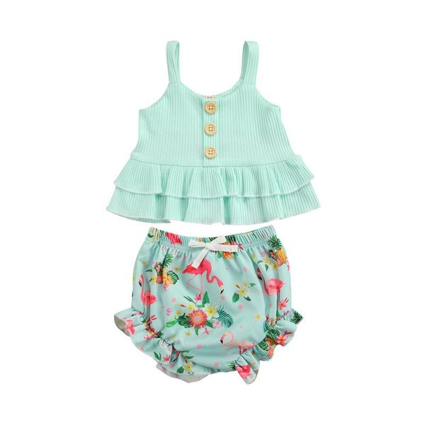 clothing sets 2 pcs infant summer outfits, baby girl sleeveless solid color u-shaped neck ruffle tank + flamingo print shorts 6m-4t, White
clothing sets 2 pcs infant summer outfits, baby girl sleeveless solid color u-shaped neck ruffle tank + flamingo print shorts 6m-4t, White