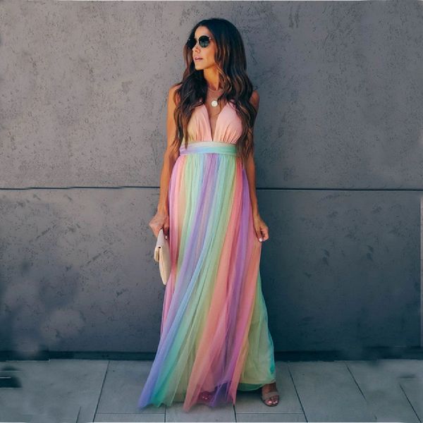 cross back spaghetti strap deep v-neck high waist club party dress multicolored chiffon tunic women runway maxi dress a363 210416, White;black
cross back spaghetti strap deep v-neck high waist club party dress multicolored chiffon tunic women runway maxi dress a363 210416, White;black