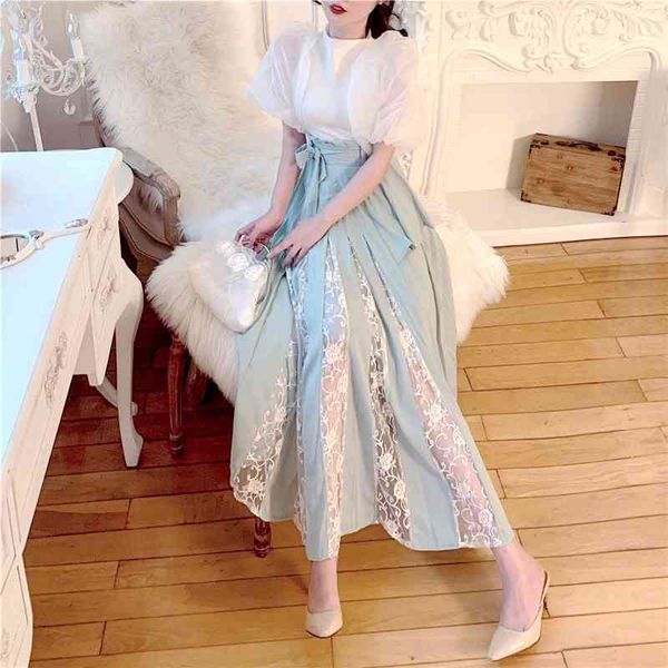two piece dress fashion summer women white puff sleeve sweet shirts + high waist patchwork a line lace up slim skirt sets sui v8lt
two piece dress fashion summer women white puff sleeve sweet shirts + high waist patchwork a line lace up slim skirt sets sui v8lt