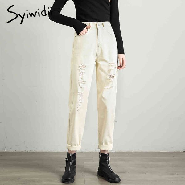 beige ripped jeans for women plus size black white blue denim pants mom high waist jeans summer autumn street style fashion 210417
beige ripped jeans for women plus size black white blue denim pants mom high waist jeans summer autumn street style fashion 210417
