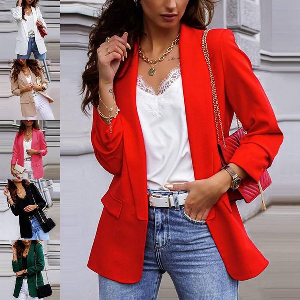 women's suits & blazers slim long sleeve coat formal collar plain ladies suit blazer work womens jacket, White;black
women's suits & blazers slim long sleeve coat formal collar plain ladies suit blazer work womens jacket, White;black