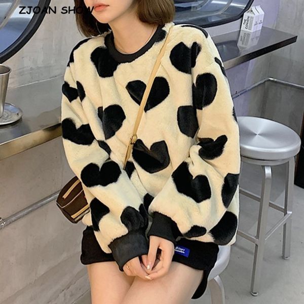 women's wool & blends harajuku winter hairy shaggy contrast color heart faux fur sweatshirt women long sleeve furry pullover sweat, Black
women's wool & blends harajuku winter hairy shaggy contrast color heart faux fur sweatshirt women long sleeve furry pullover sweat, Black