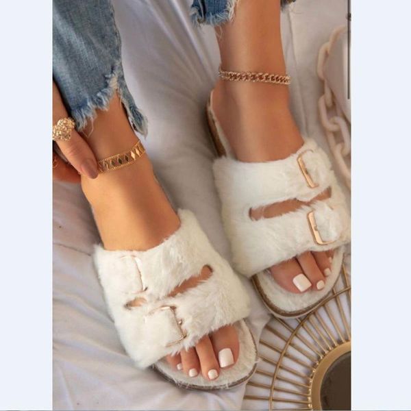 the home wool slippers are specially designed for buckle decoration and comfortable flat women's shoes, Black
the home wool slippers are specially designed for buckle decoration and comfortable flat women's shoes, Black