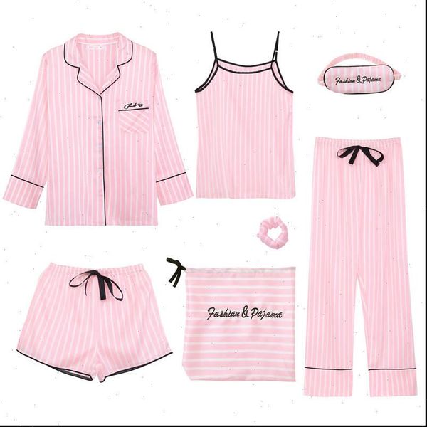 7 pieces pajamas womens sleepwears set robe pyjamas short lingerie nightwear autumn summer underwear satin sleepwear pajama long pant, Black;red
7 pieces pajamas womens sleepwears set robe pyjamas short lingerie nightwear autumn summer underwear satin sleepwear pajama long pant, Black;red