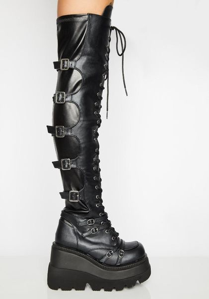 boots doratasia ins brand lady thigh high platform buckle wedges thick bottom women cool street shoes woman, Black
boots doratasia ins brand lady thigh high platform buckle wedges thick bottom women cool street shoes woman, Black